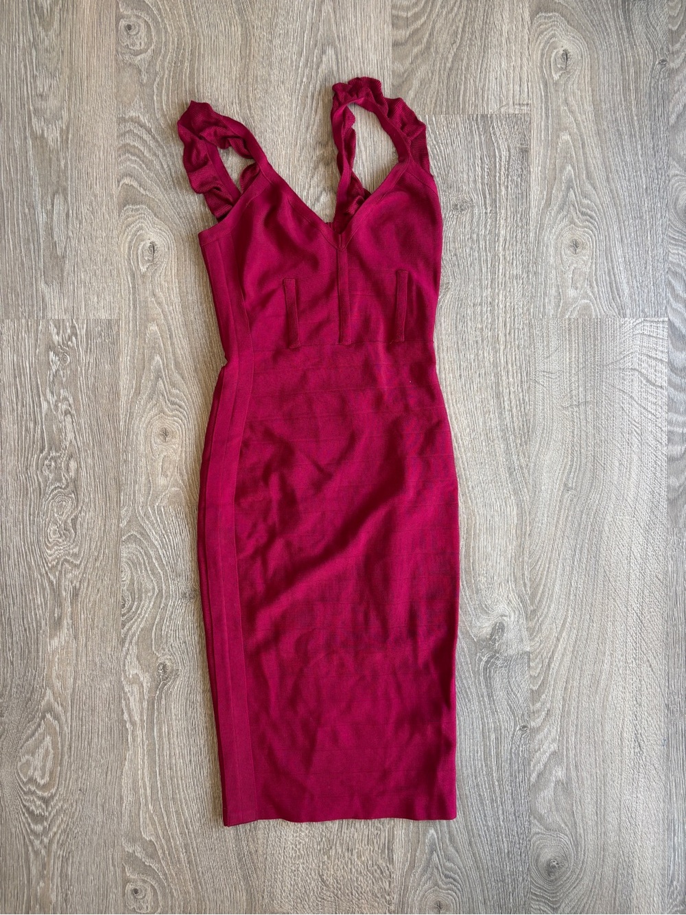 Mariciano Sleeveless Bodycon Bandage Dress in Deep Berry